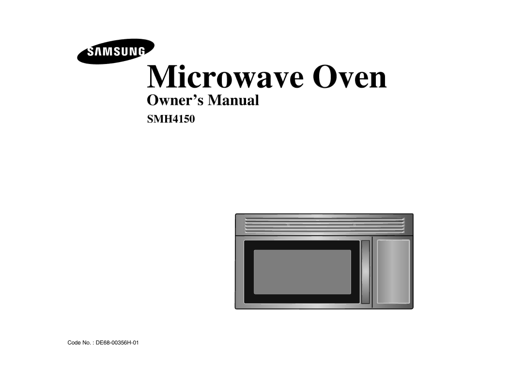 Samsung DE68-00356H-01 owner manual Microwave Oven 