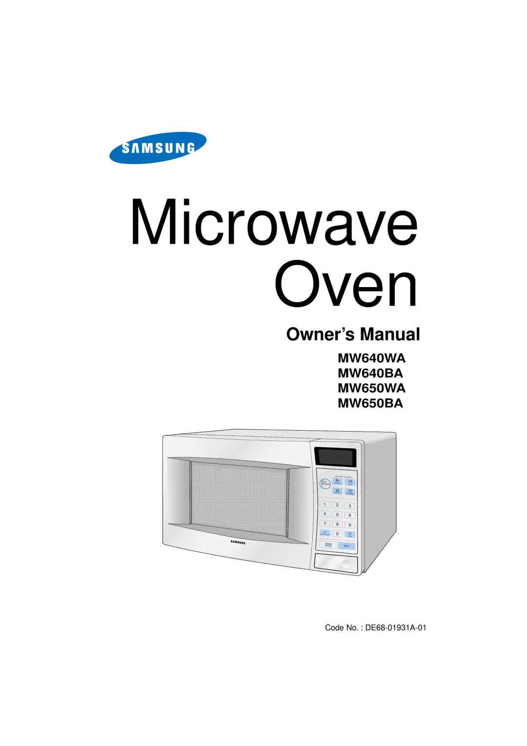 Samsung DE68-01931A-01 manual Microwave Oven 