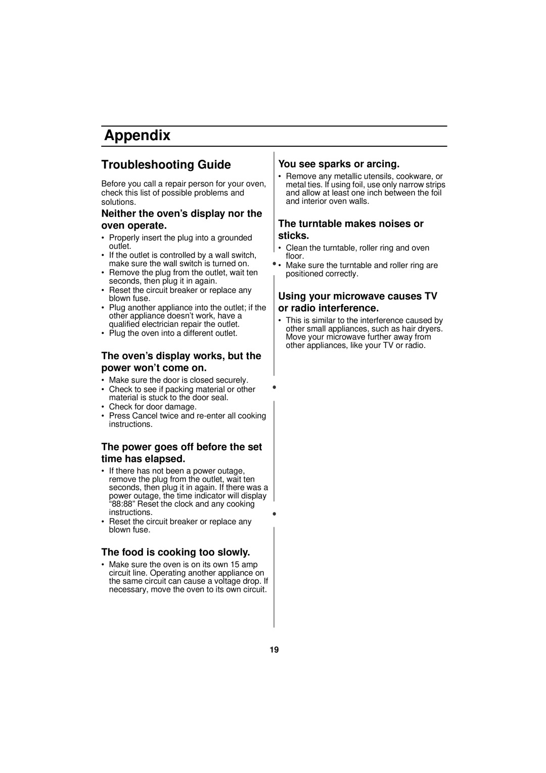 Samsung DE68-01931A-01 manual Appendix, Troubleshooting Guide 