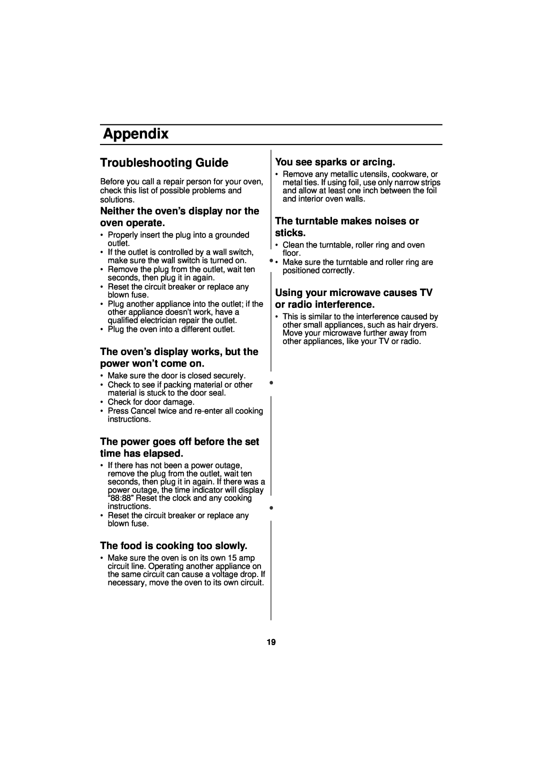 Samsung DE68-01931A-01 manual Appendix, Troubleshooting Guide 