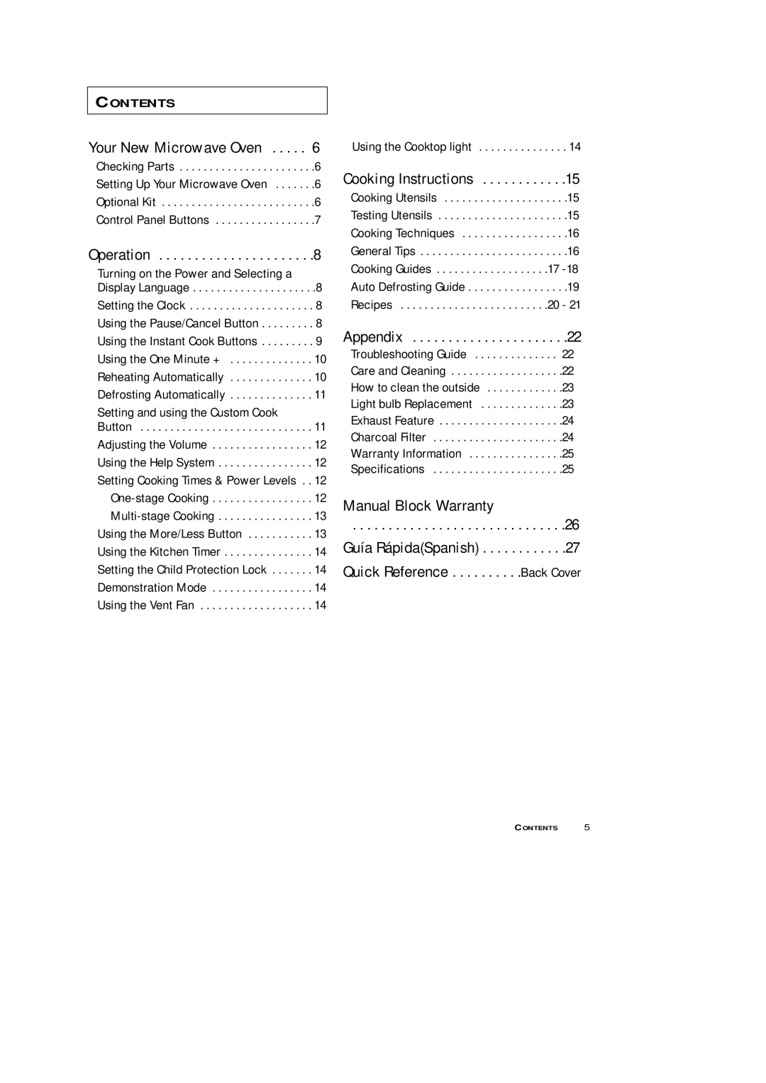 Samsung DE68-02846A owner manual Your New Microwave Oven, Operation, Cooking Instructions, Appendix 