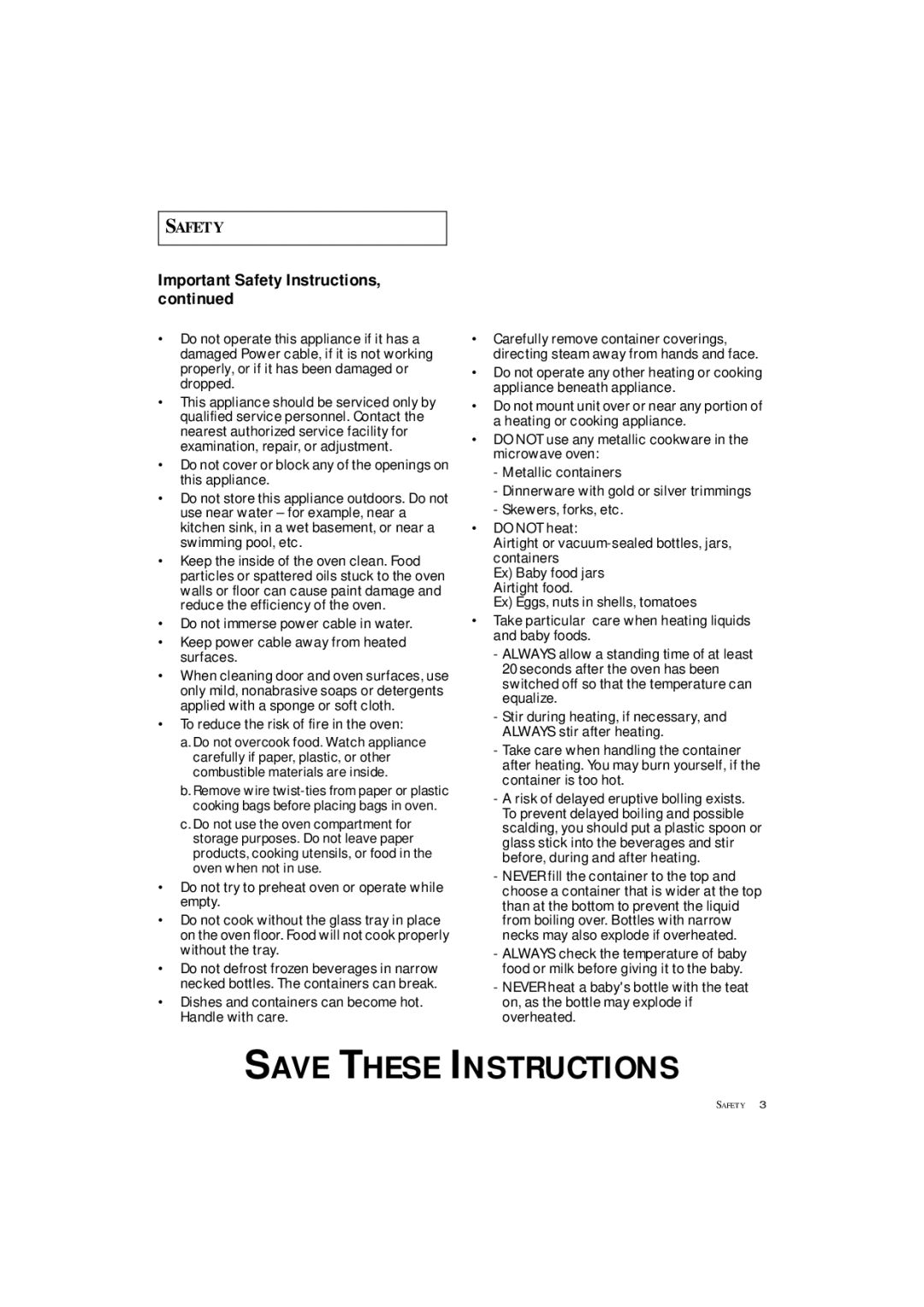 Samsung DE7711N owner manual Important Safety Instructions, To reduce the risk of fire in the oven 