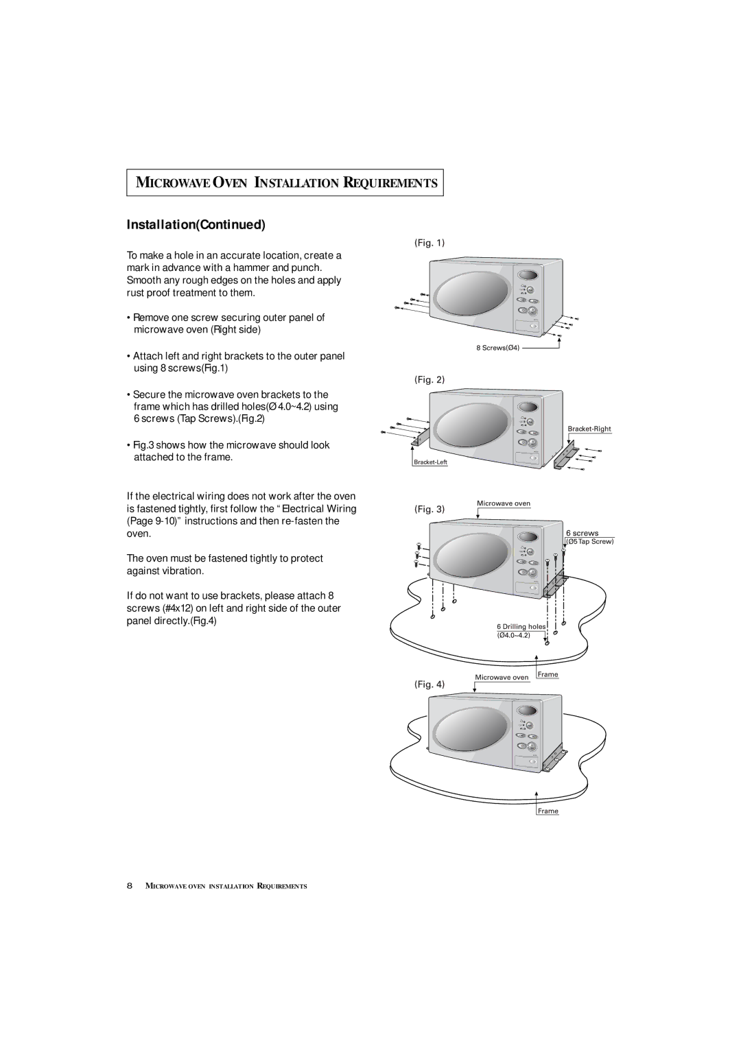 Samsung DE7711N owner manual Installation 