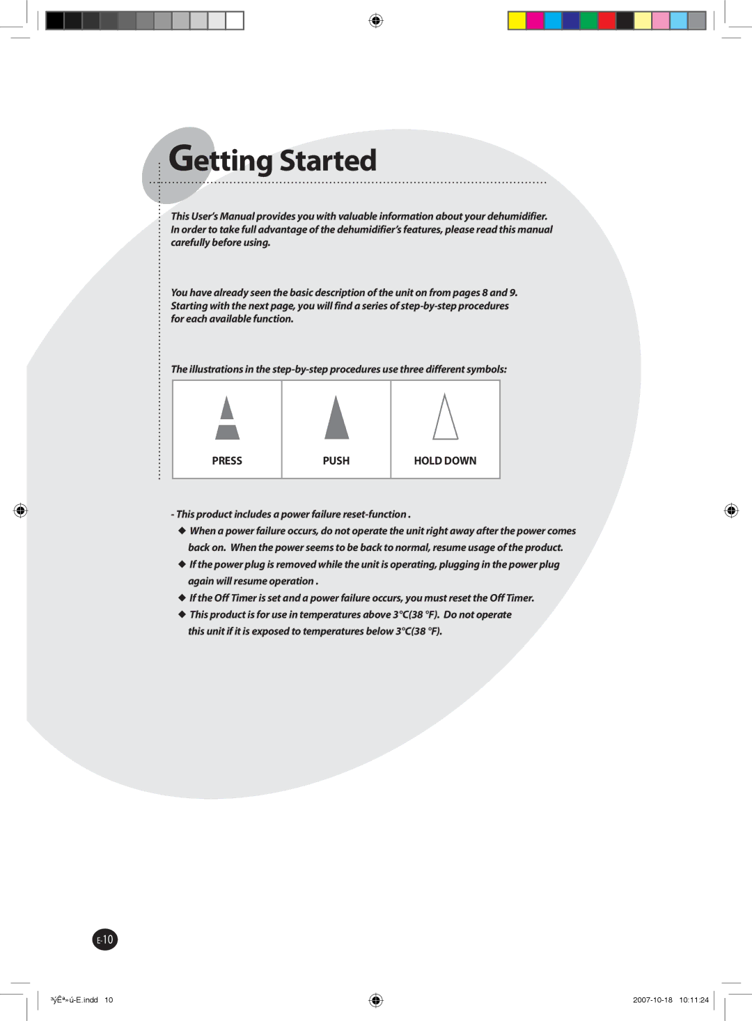 Samsung DED45EL8, DED65EL8, DED50EL8, DED30EL8, DED40EL8 technical specifications Getting Started 