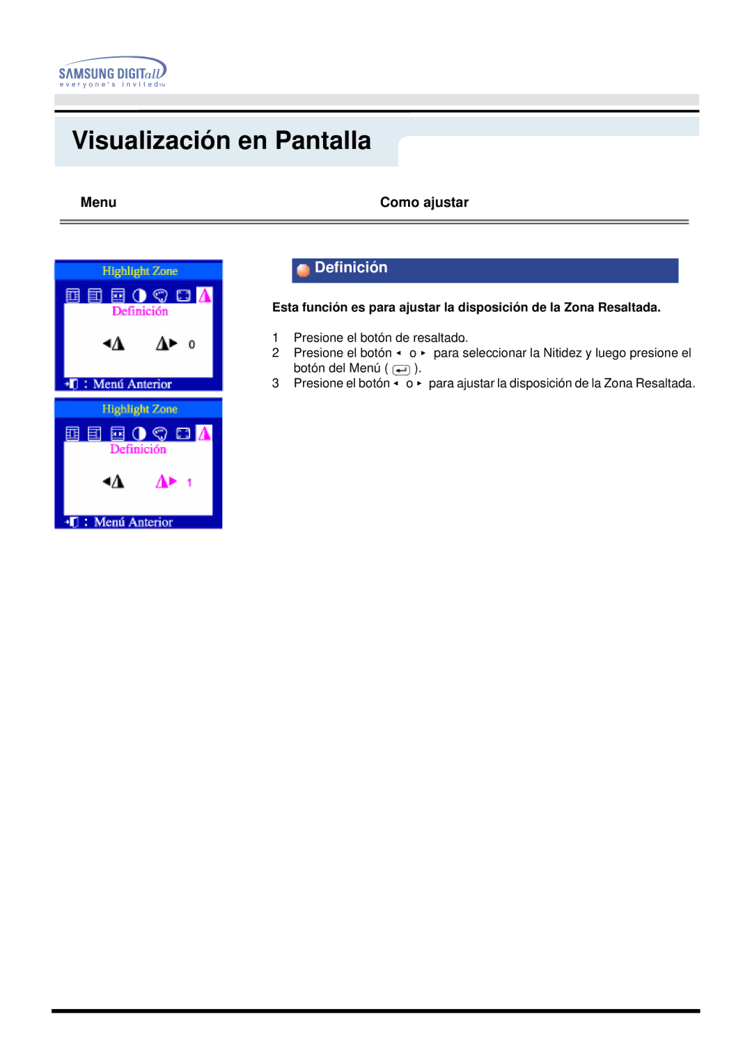 Samsung DF manual Definición 