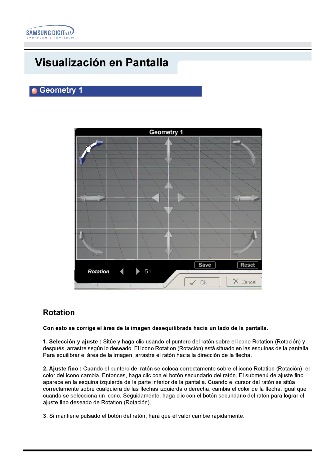 Samsung DF manual Rotation 