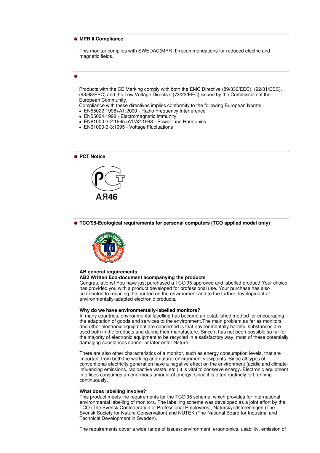 Samsung DF manual MPR II Compliance, European Notice Europe only, Why do we have environmentally-labelled monitors? 