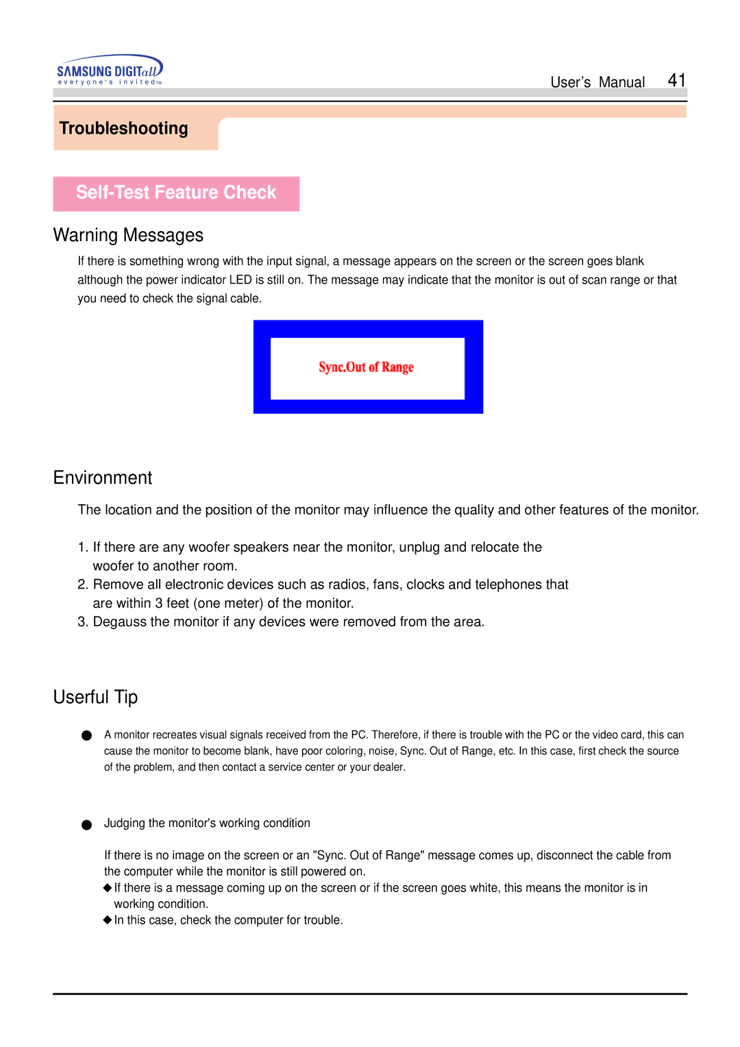 Samsung 755DFX manual Environment 