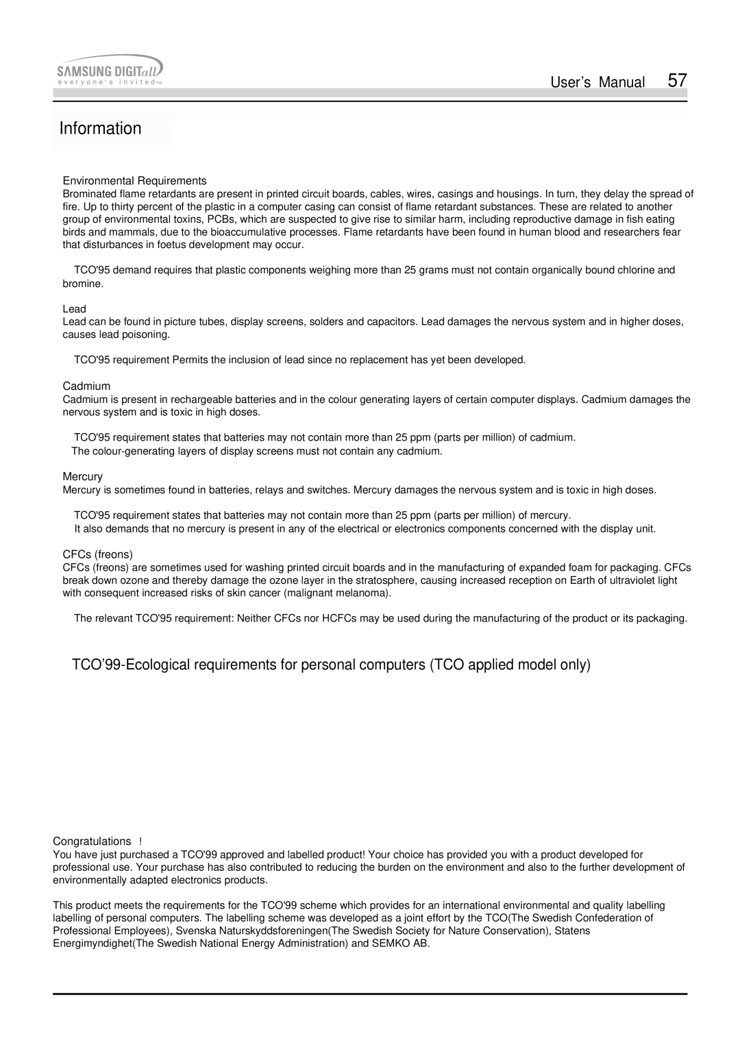 Samsung 755DFX manual Environmental Requirements 