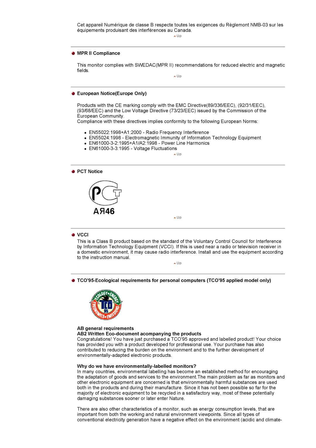 Samsung DI17PSQFV/EDC, DI17PSQRV/EDC, DI17PSQJV/EDC, DI19PSQAQ/EDC MPR II Compliance, European NoticeEurope Only, PCT Notice 