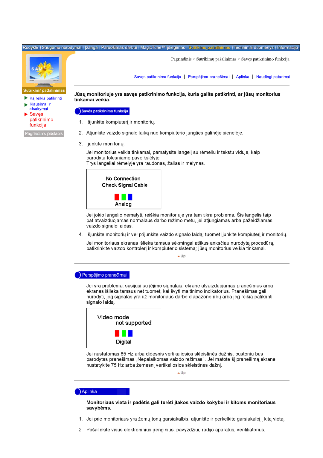 Samsung DI19PSQAQ/EDC, DI17PSQRV/EDC, DI17PSQJV/EDC, DI17PSQFV/EDC, DI17PSQAQ/EDC manual Savęs patikrinimo funkcija 