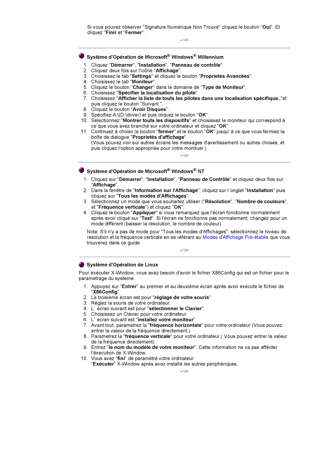 Samsung DI17PSQAQ/EDC, DI17PSQRV/EDC, DI17PSQJV/EDC Système dOpération de Microsoft Windows NT, Système dOpération de Linux 