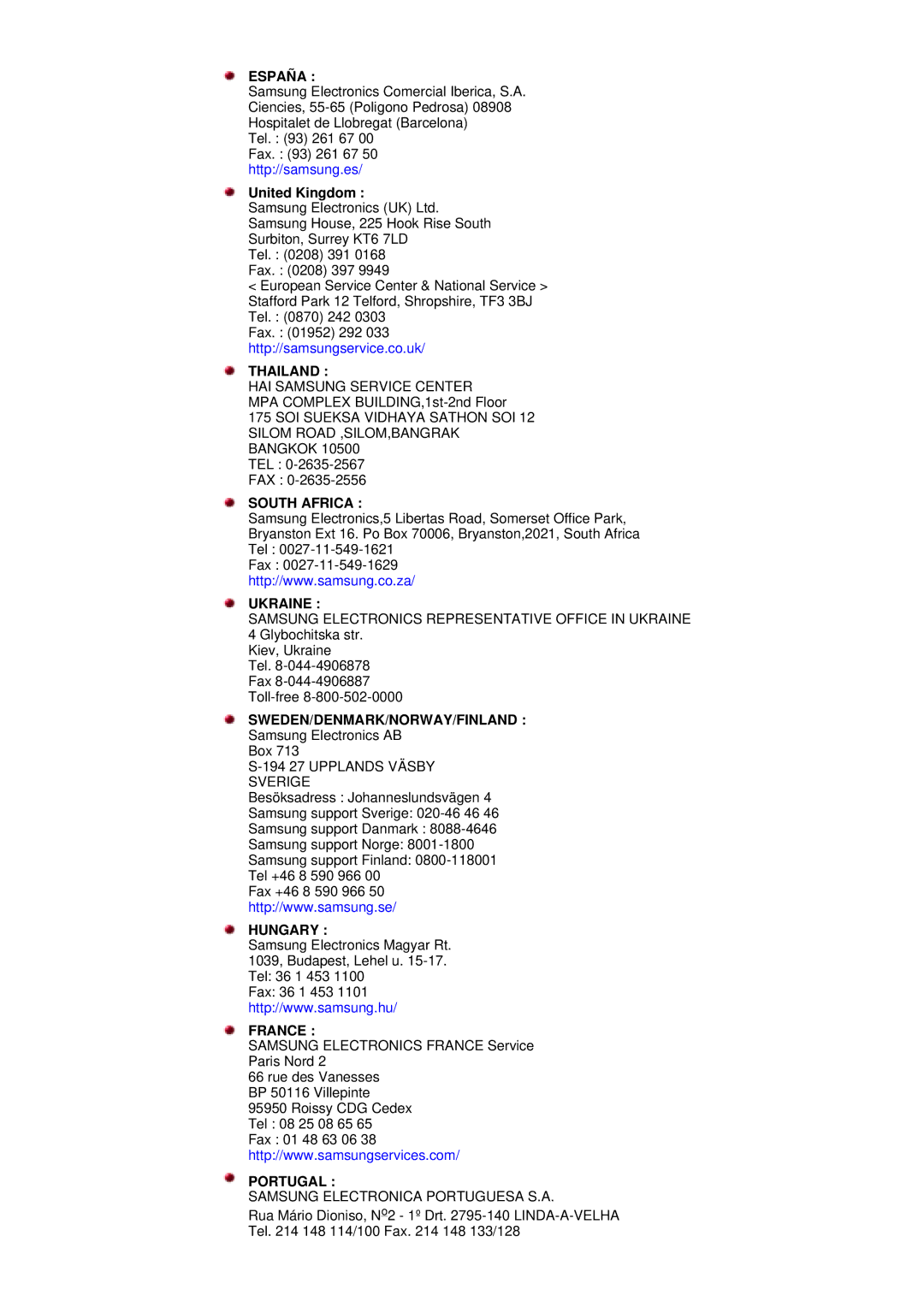 Samsung DI19PSQRV/EDC, DI19PSQTV/EDC, DI19PSQRV/XSJ, DI17PSQRV/EDC, DI17PSQJV/EDC, DI17PSQFV/EDC manual España, United Kingdom 