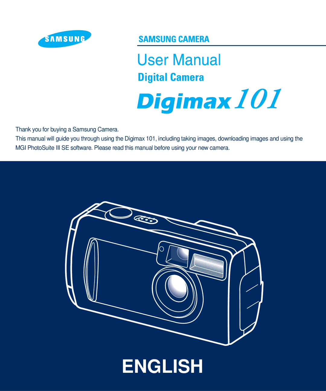 Samsung Digimax 101 manual English 