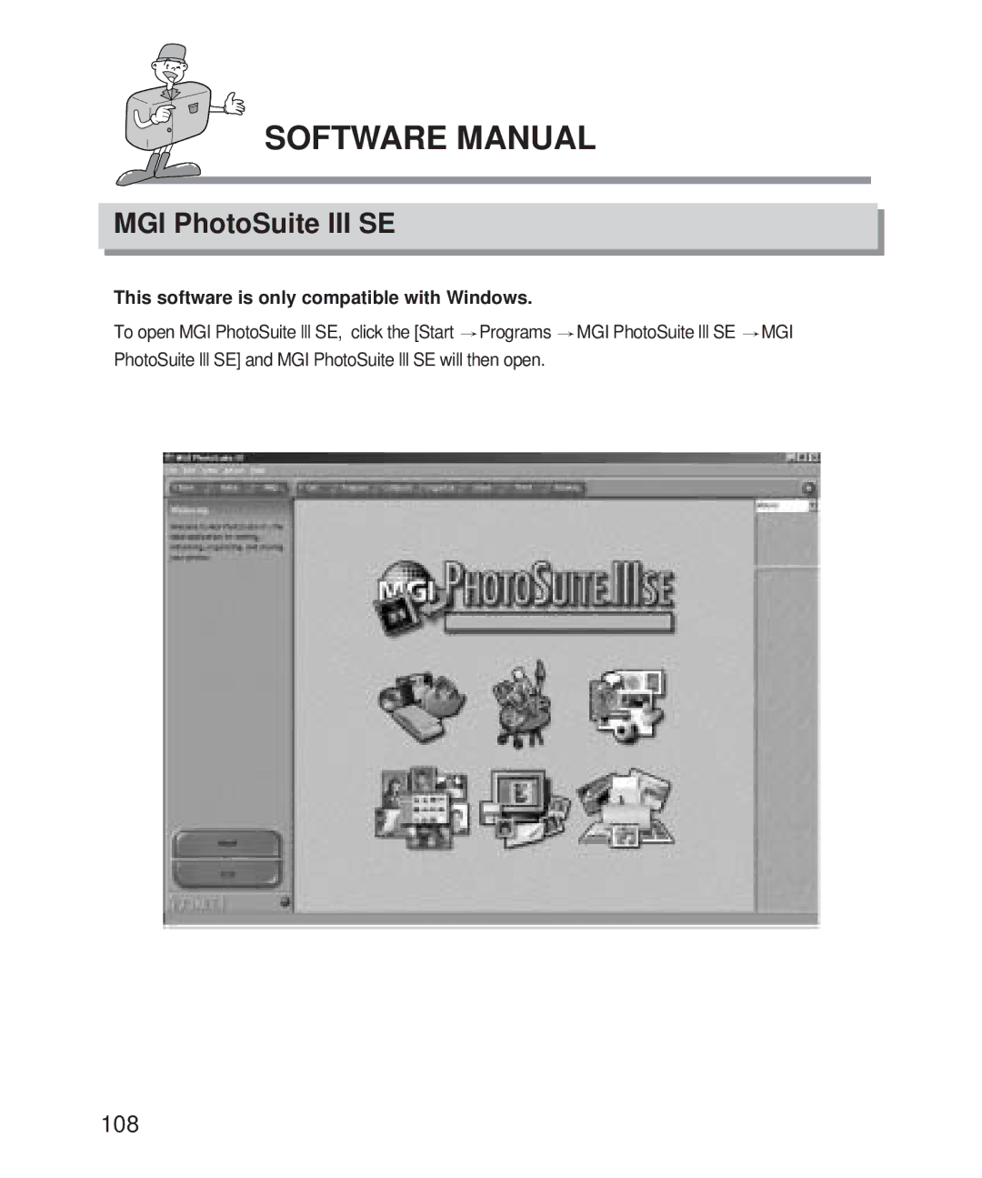 Samsung Digimax 101 manual MGI PhotoSuite III SE, This software is only compatible with Windows 