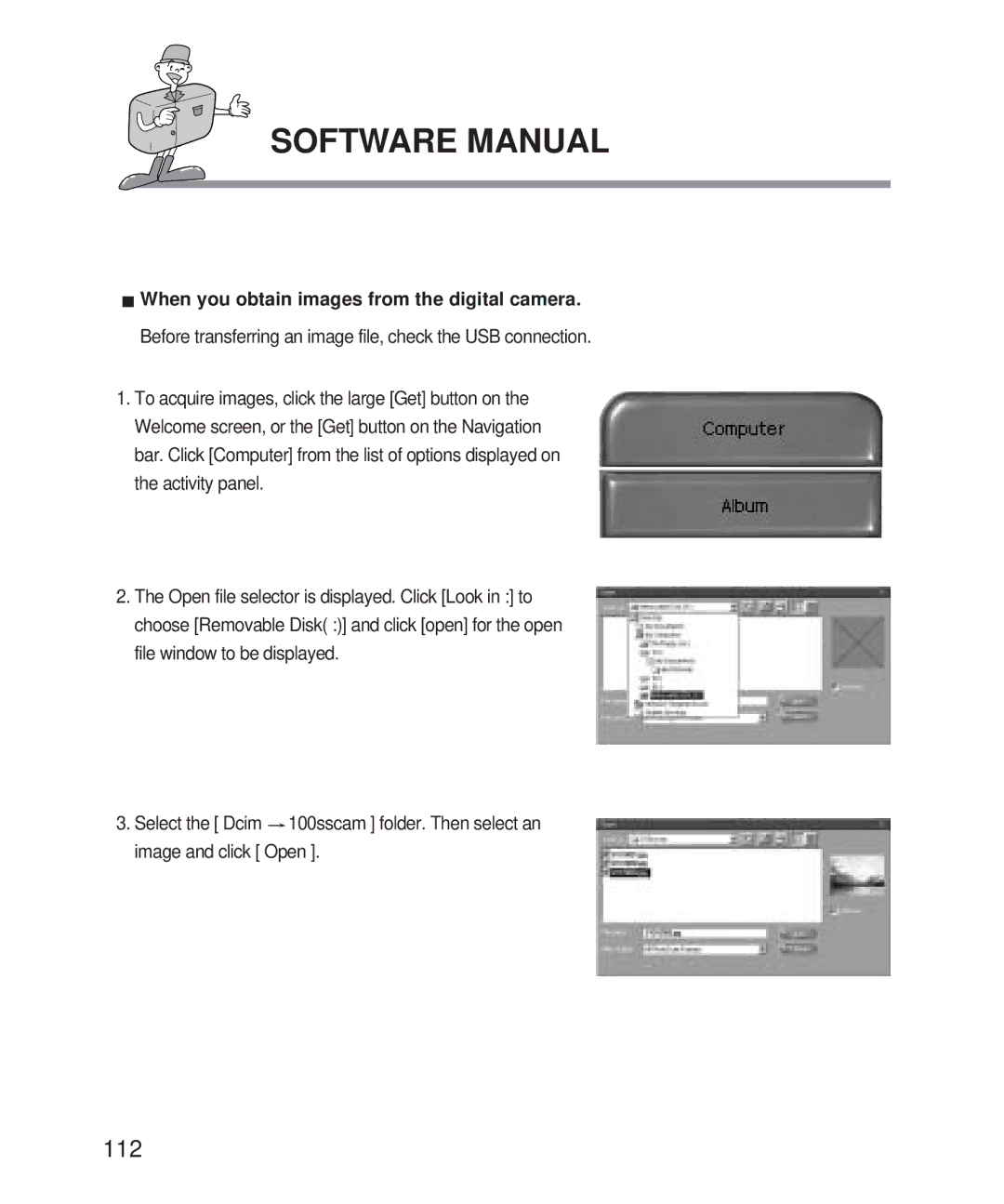 Samsung Digimax 101 manual When you obtain images from the digital camera 