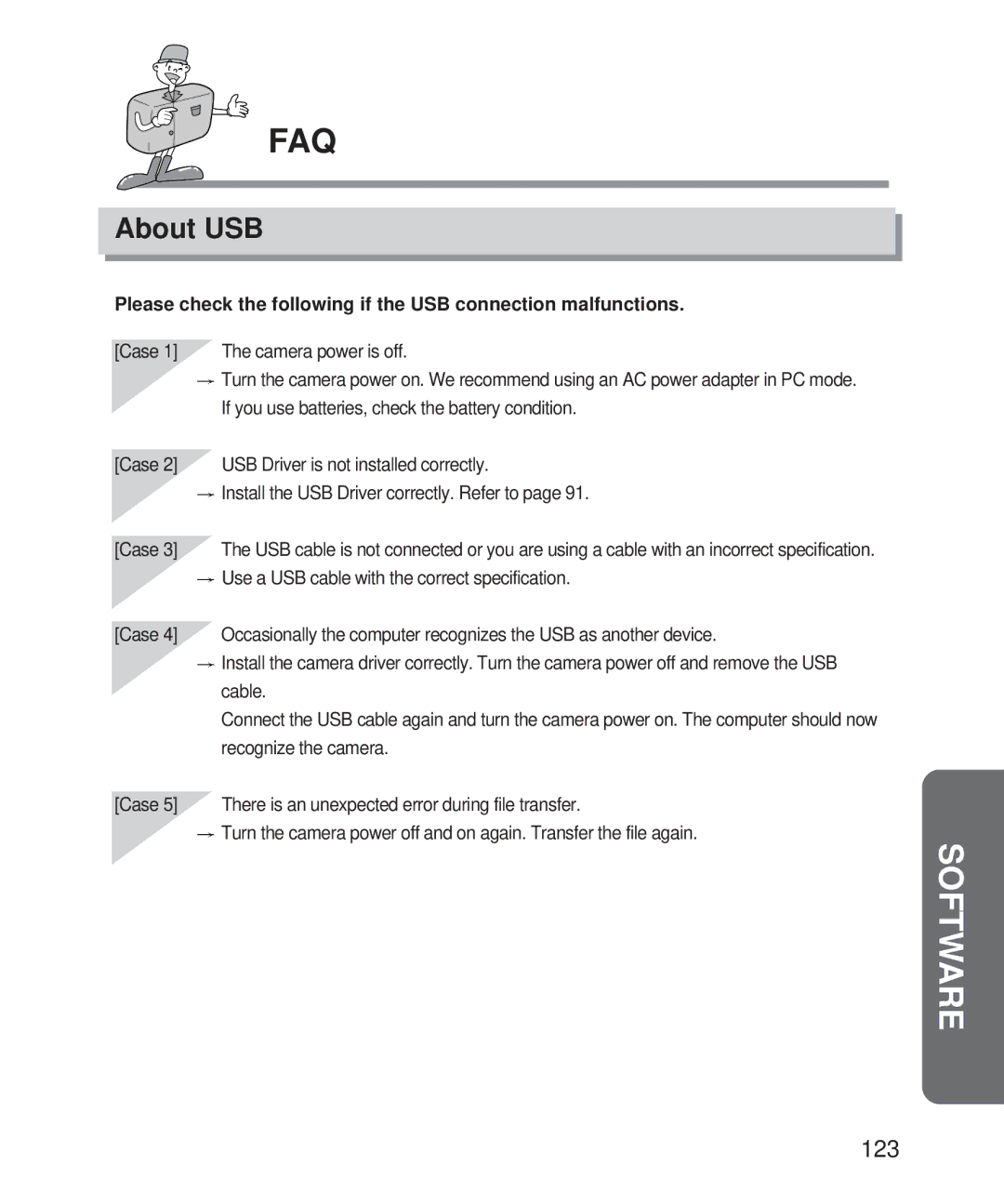 Samsung Digimax 101 manual Faq, About USB 