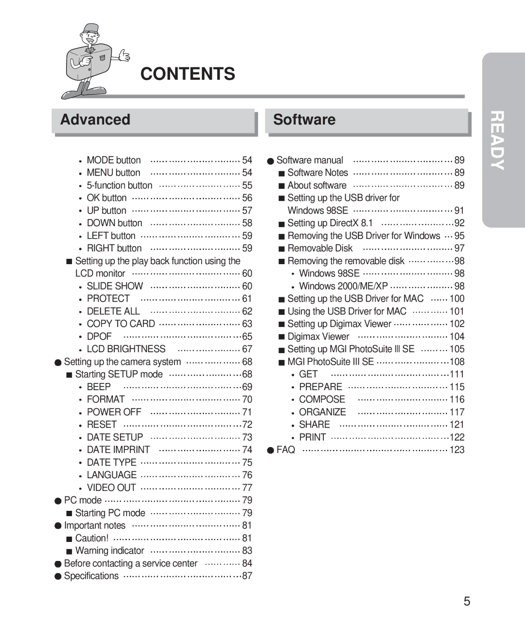 Samsung Digimax 101 manual Advanced Software 