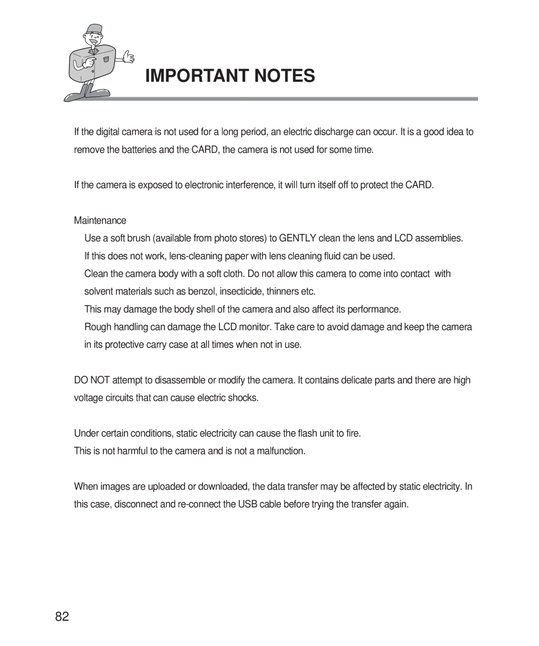 Samsung Digimax 101 manual Important Notes 