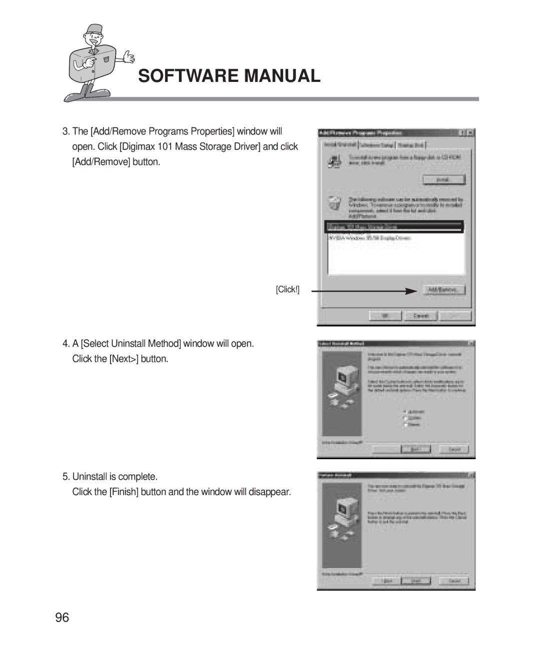 Samsung Digimax 101 manual Click 