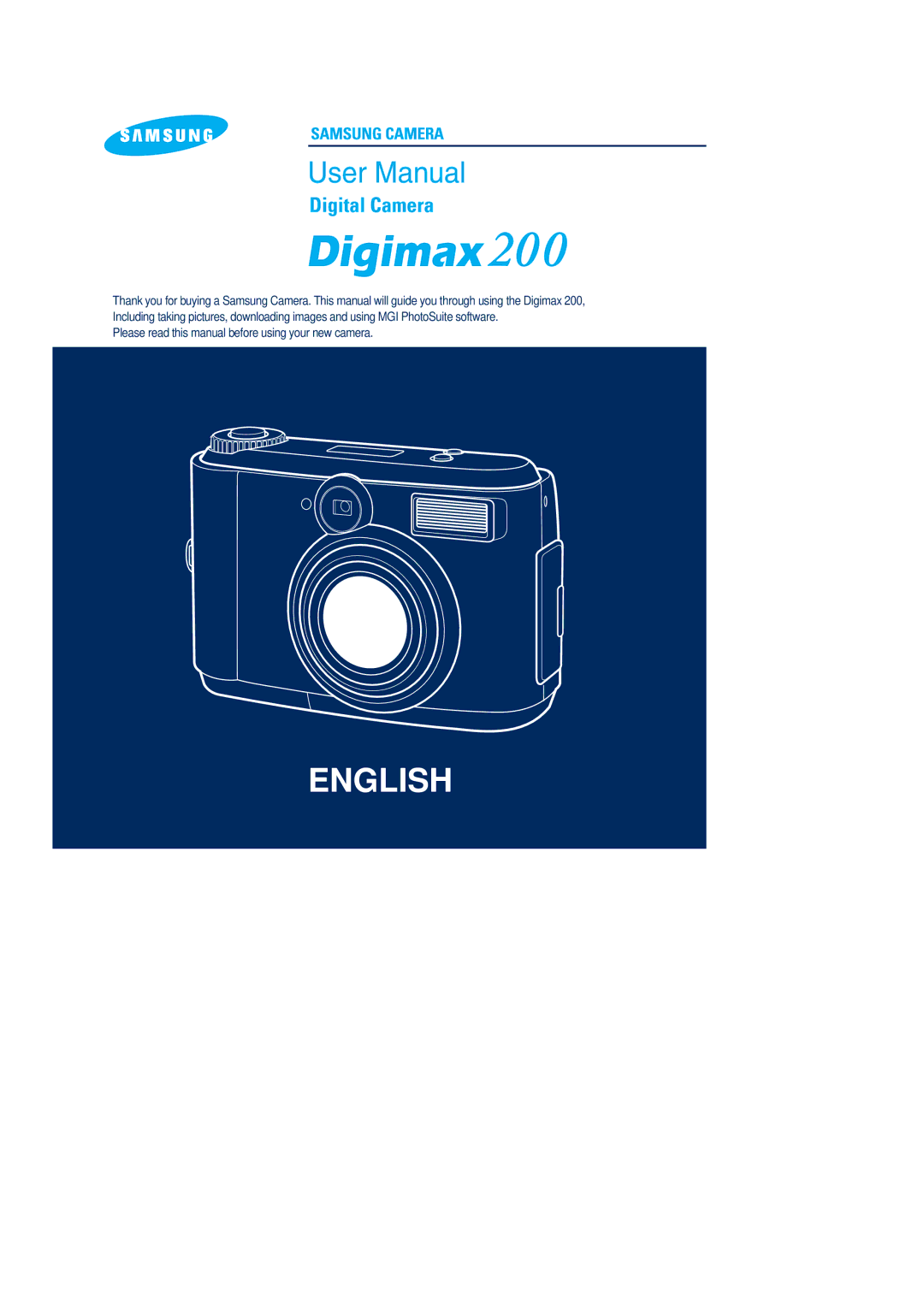 Samsung Digimax 200 manual English 