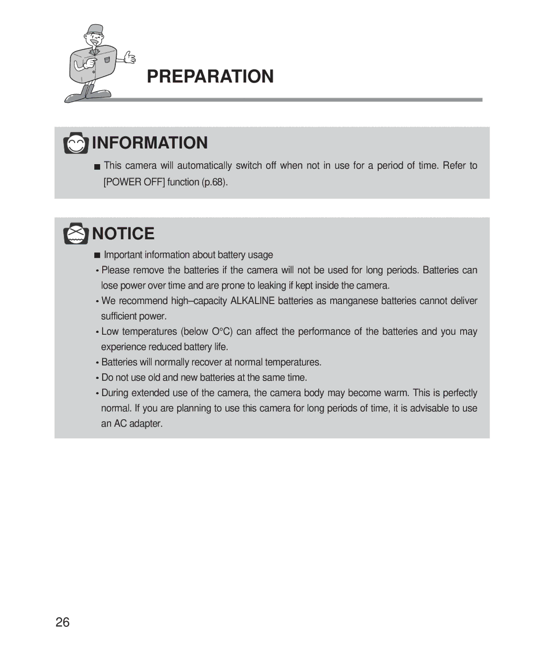 Samsung Digimax 201 manual Preparation 