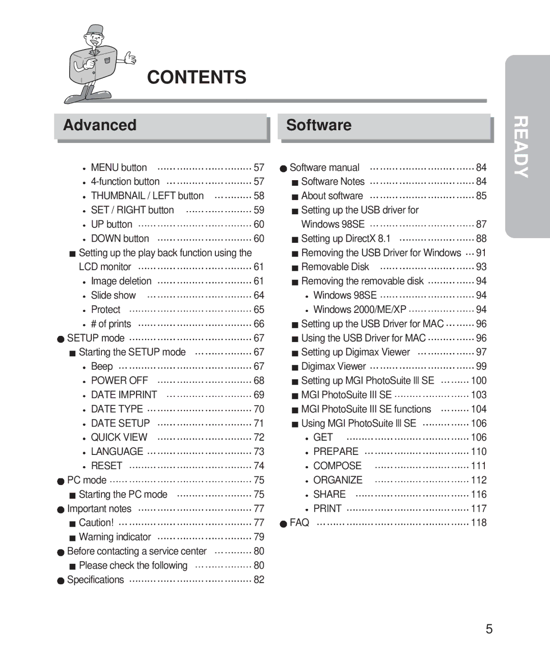 Samsung Digimax 201 manual Advanced Software 