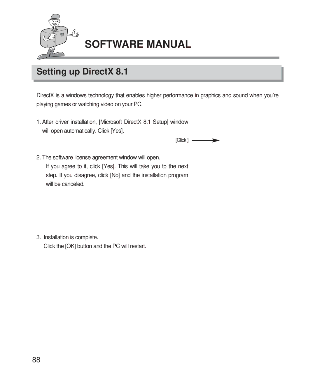 Samsung Digimax 201 manual Setting up DirectX 