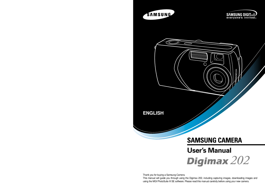 Samsung Digimax 202 manual English 