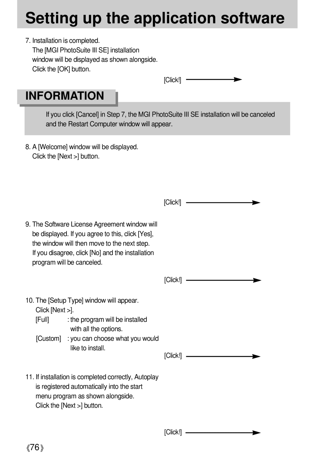 Samsung Digimax 202 manual Like to install, Click the Next button 