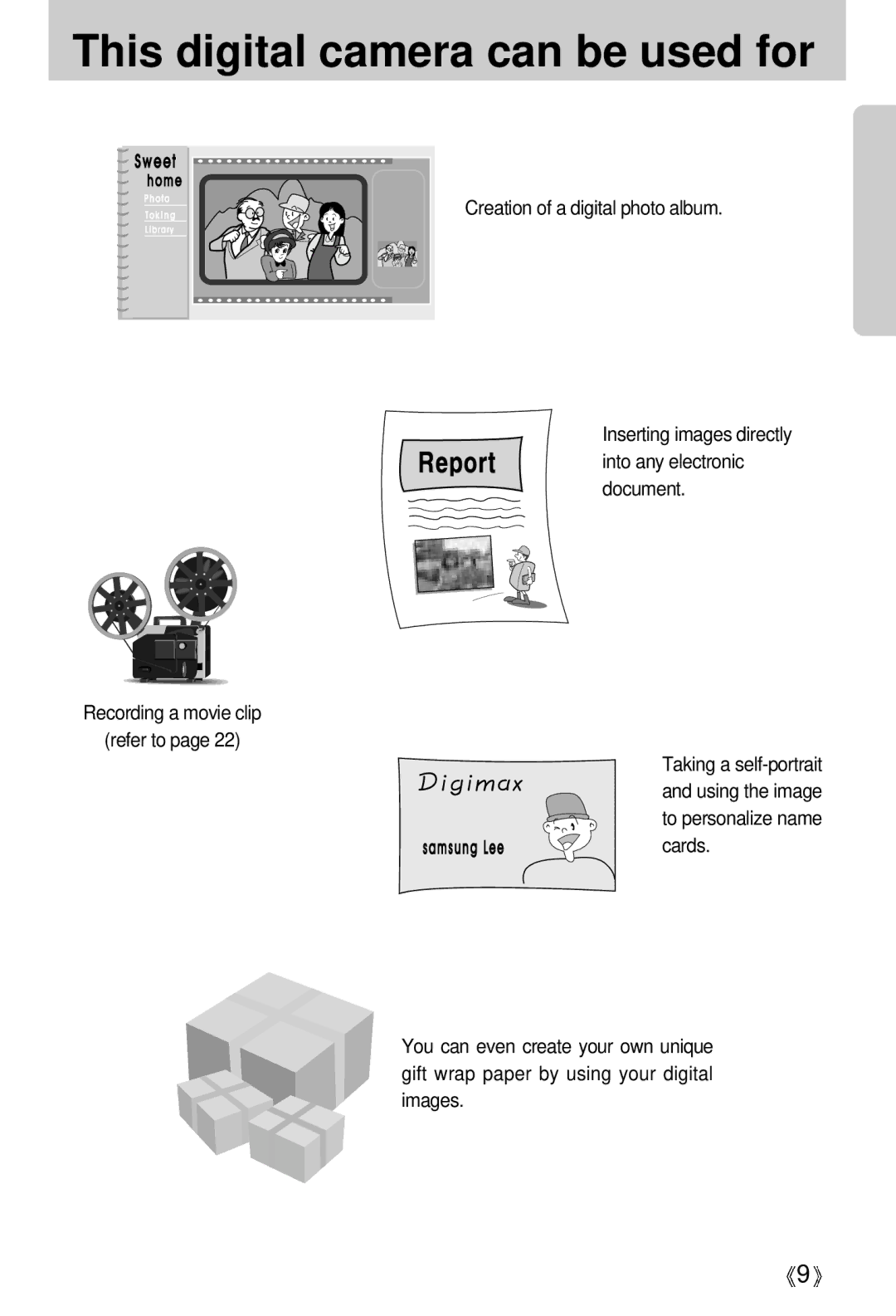 Samsung Digimax 202 manual This digital camera can be used for 