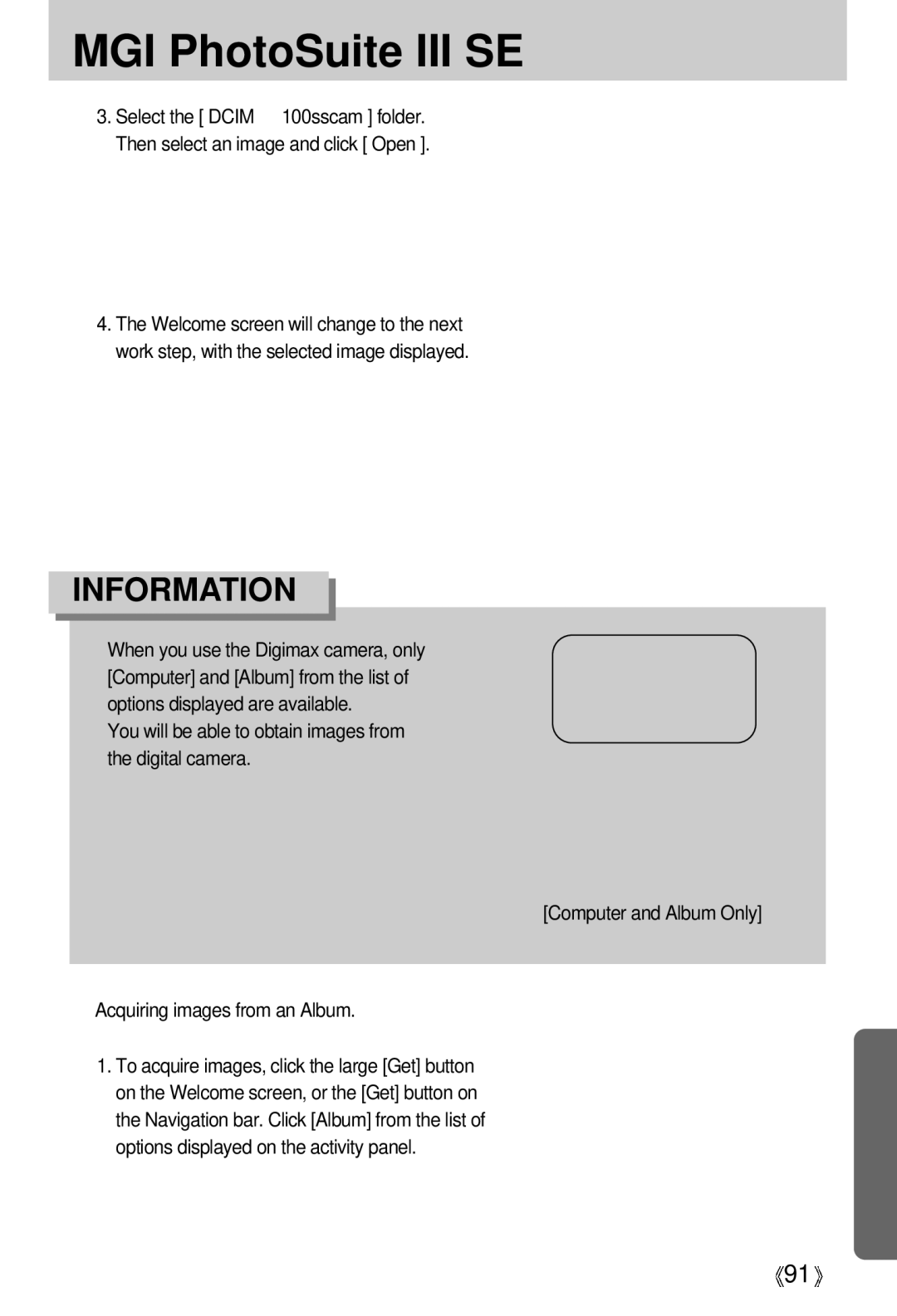 Samsung Digimax 202 manual Information 