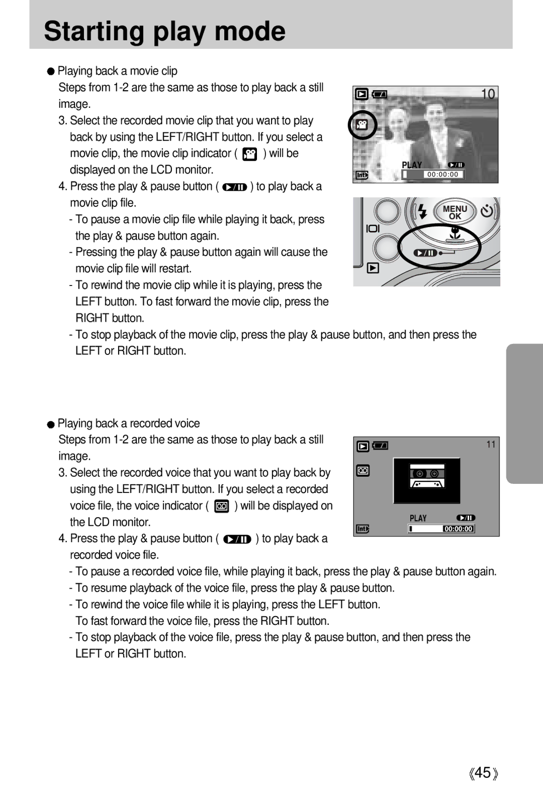 Samsung Digimax A4 user manual Starting play mode, Image, Voice file, the voice indicator Will be displayed on 