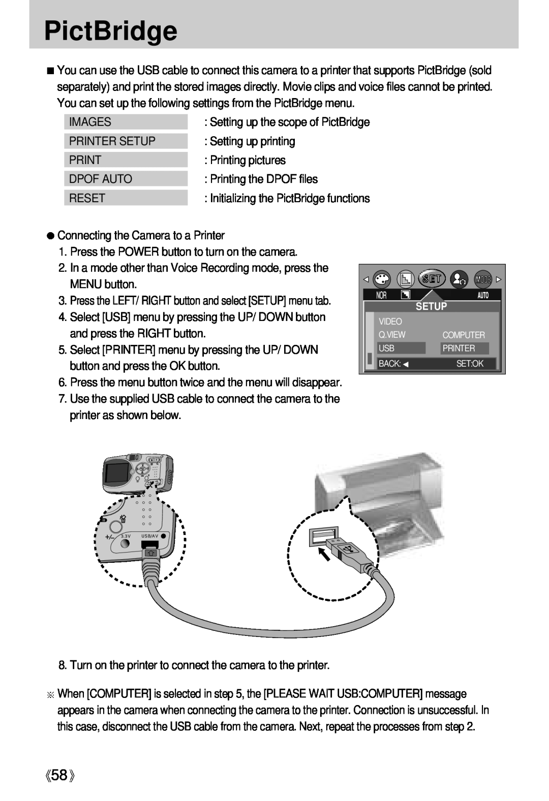 Samsung Digimax U-CA user manual PictBridge 