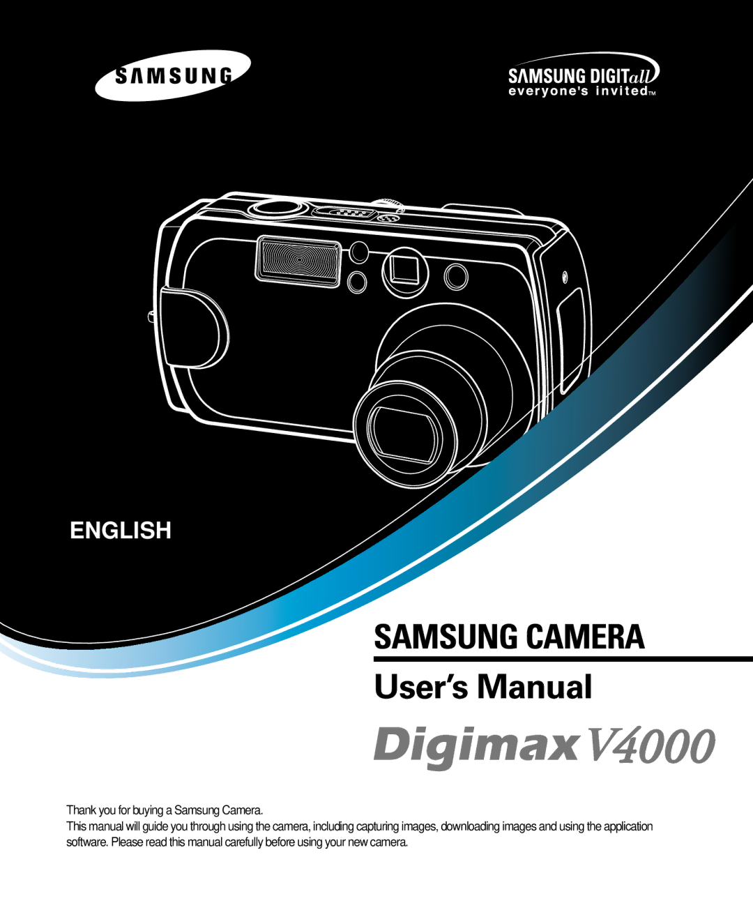 Samsung Digimax V4000 manual English 