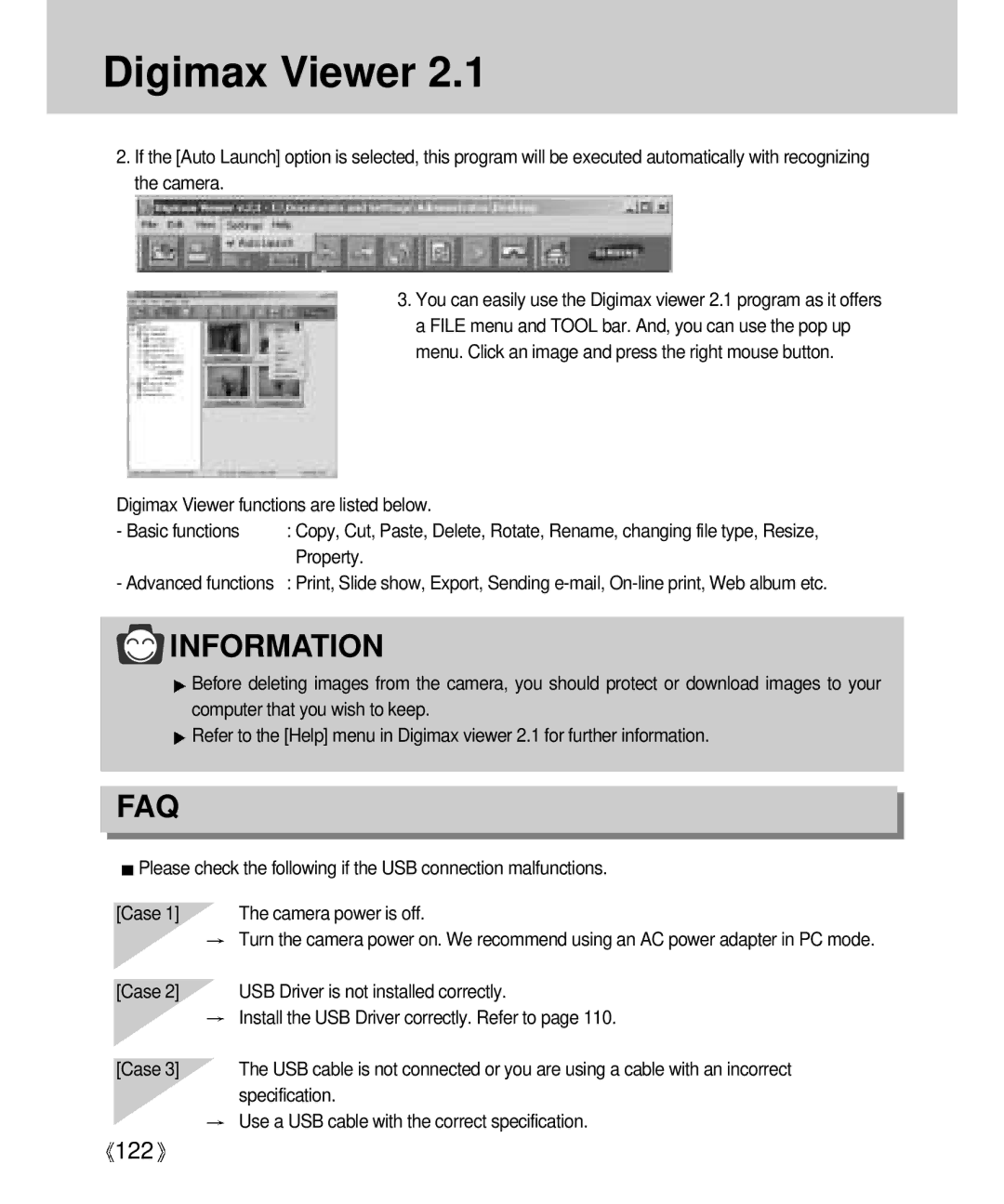 Samsung Digimax V4000 manual Digimax Viewer functions are listed below Basic functions, Property 