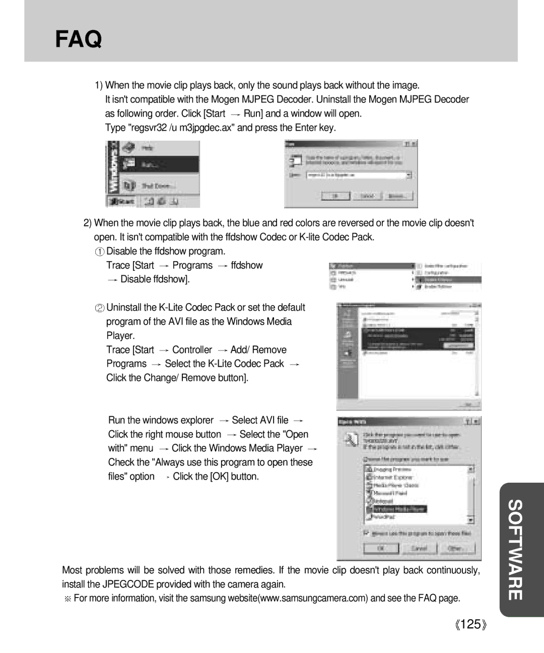 Samsung Digimax V4000 manual 125 