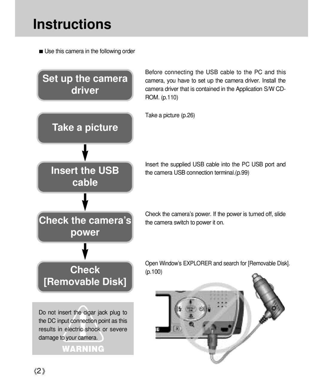 Samsung Digimax V4000 manual Instructions 