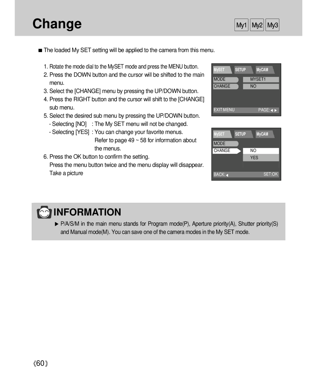 Samsung Digimax V4000 manual Change 