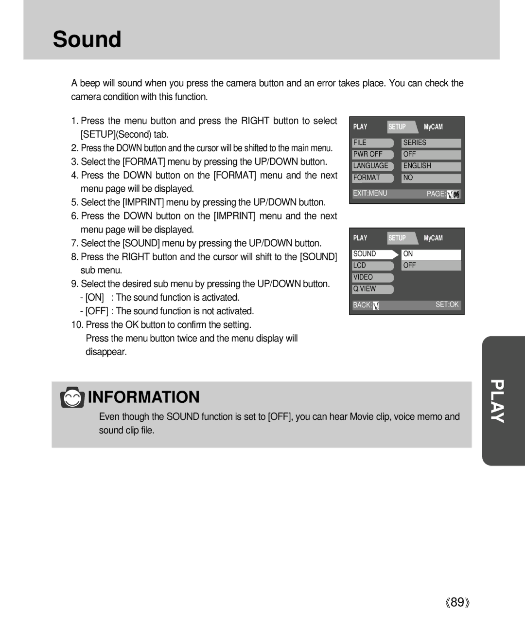 Samsung Digimax V4000 manual Sound 