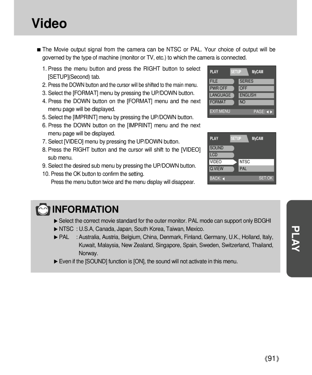 Samsung Digimax V4000 manual Video 