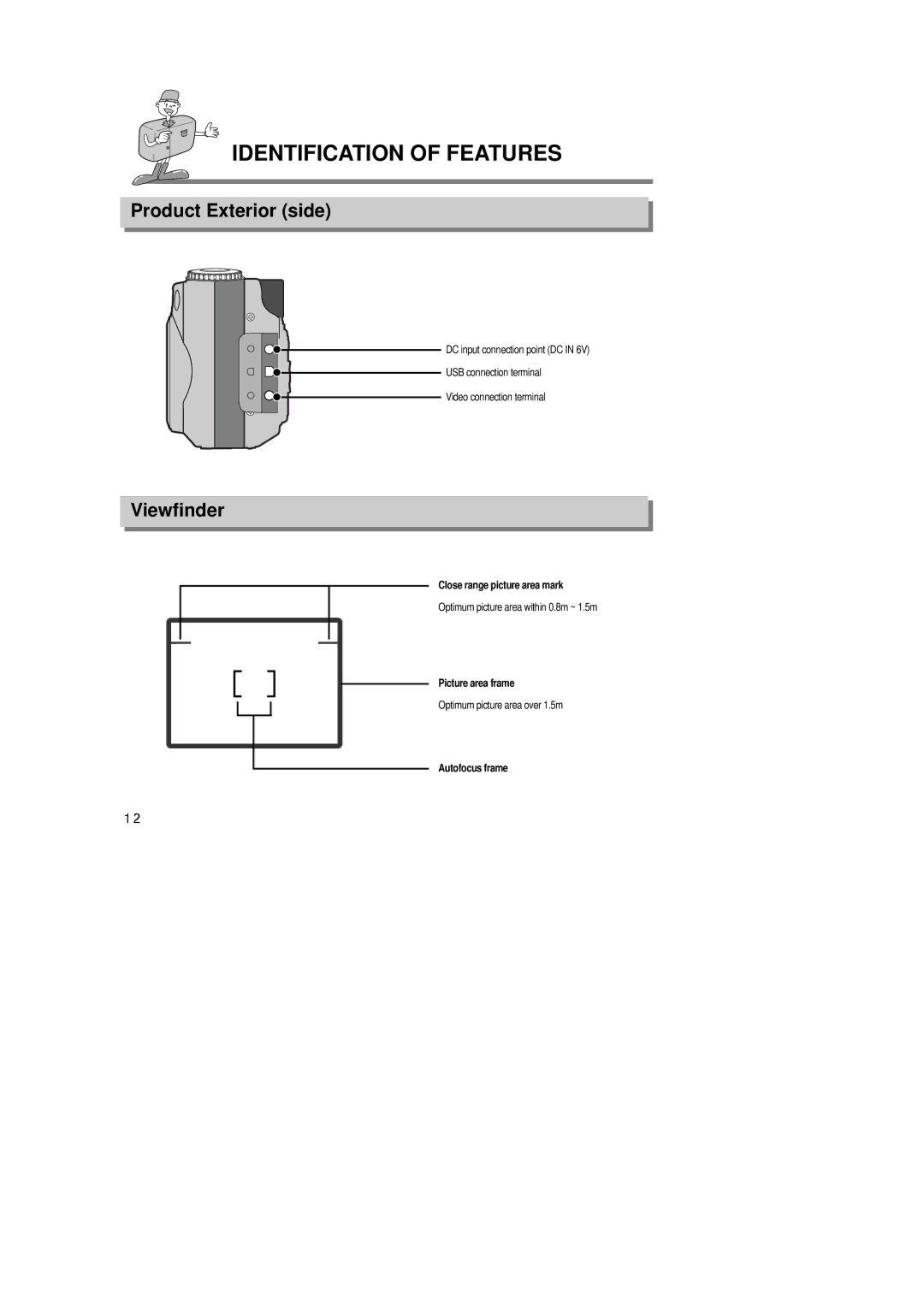 Samsung Digimax350 SE manual Product Exterior side, Viewfinder 