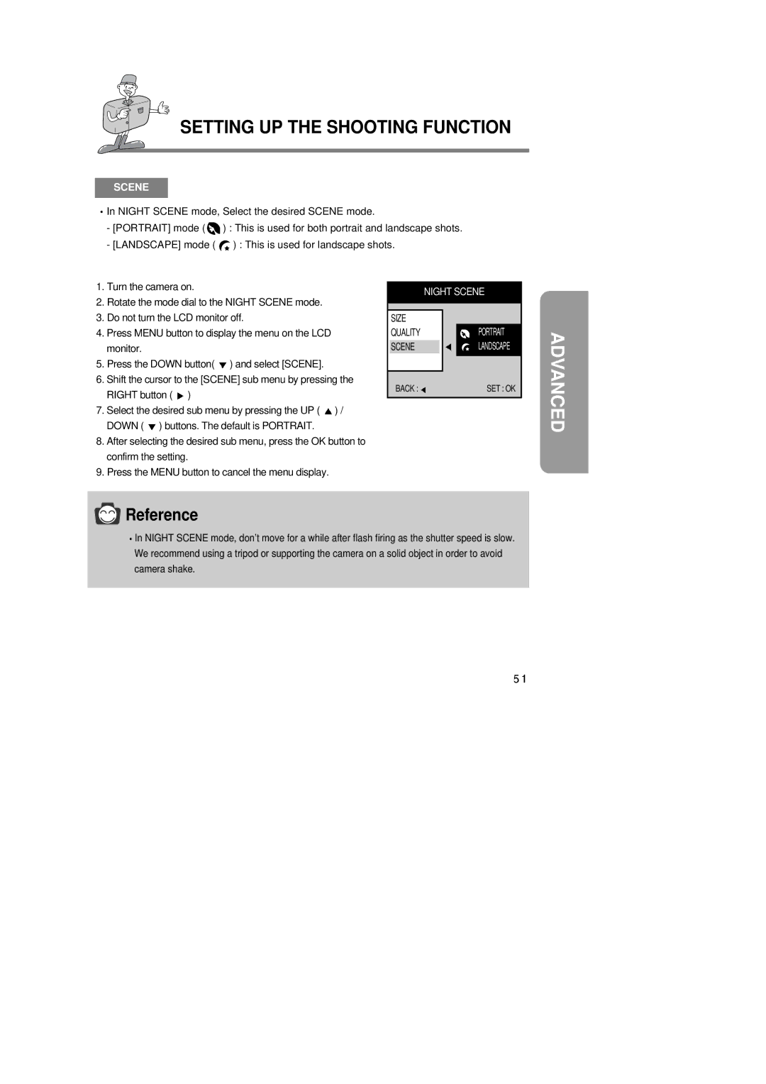 Samsung Digimax350 SE manual Scene 