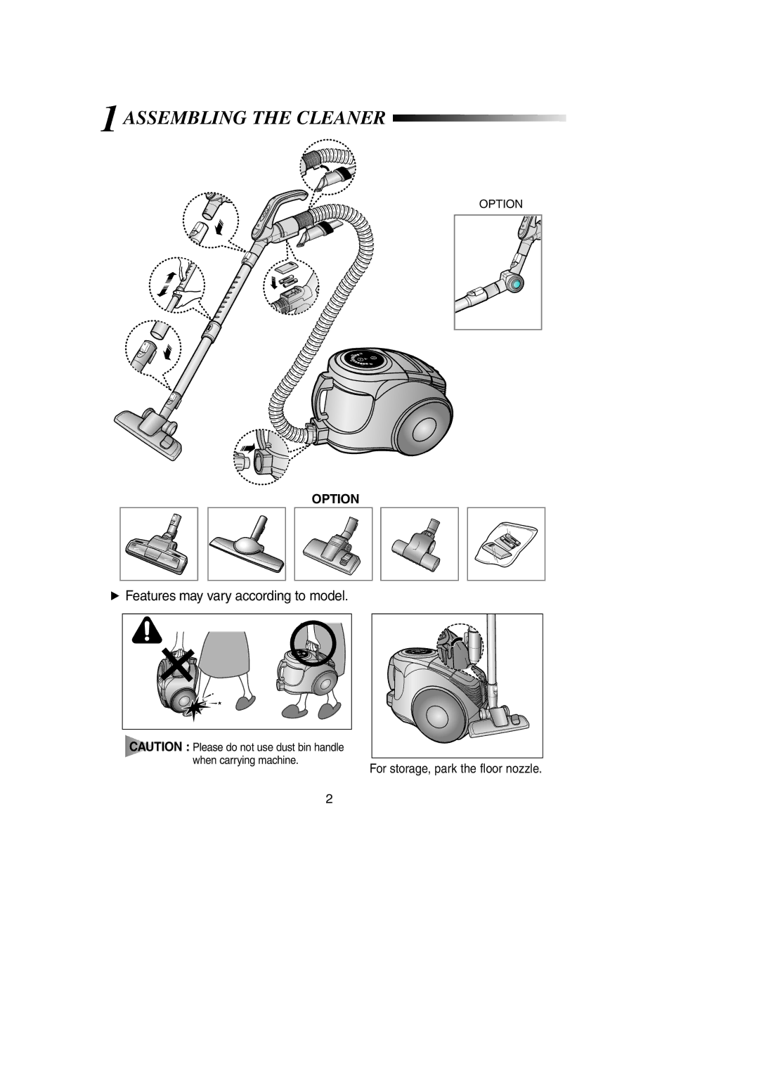 Samsung SC8551, DJ68-00330A operating instructions 1ASSEMBLING the Cleaner 