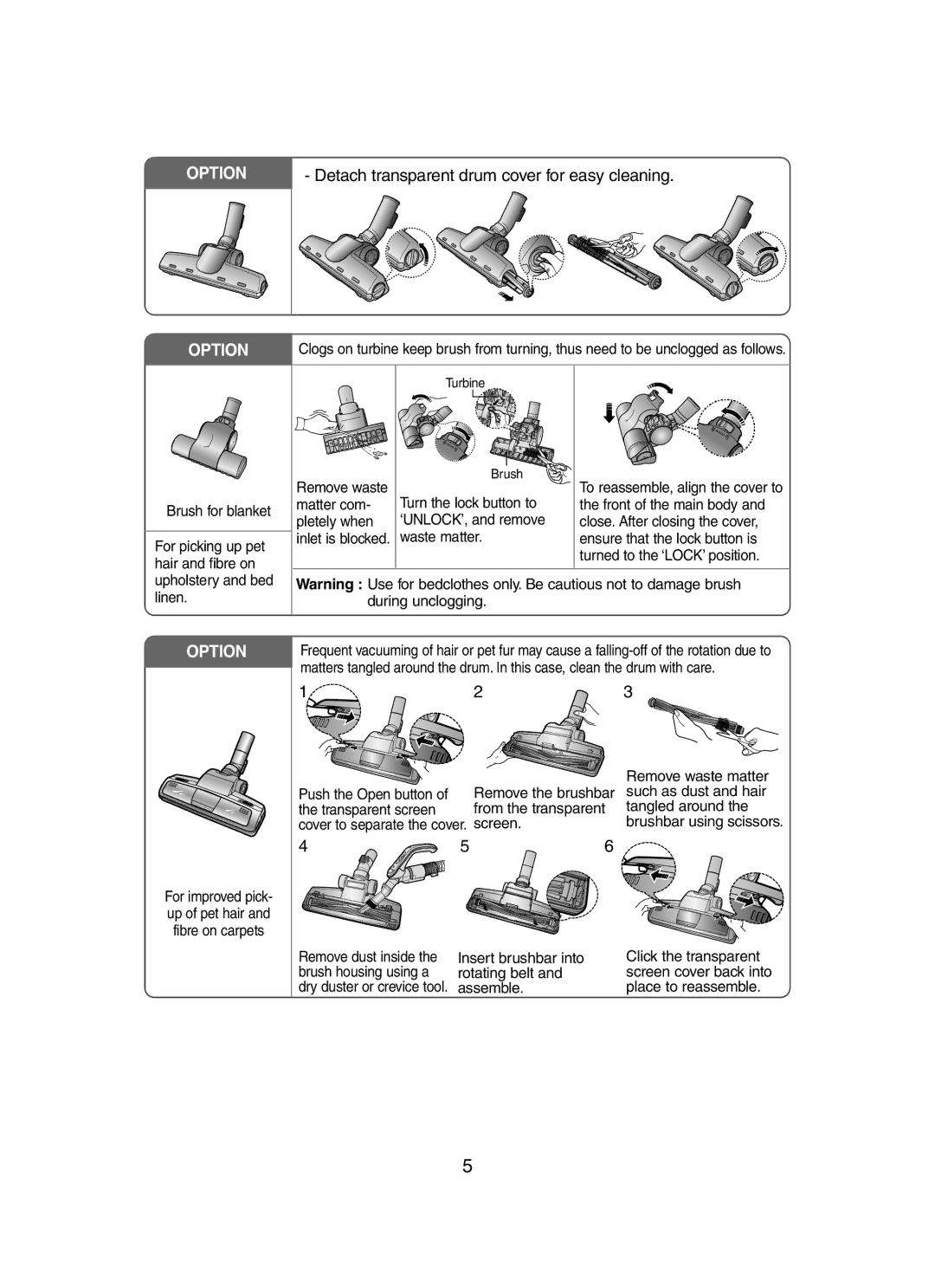 Samsung DJ68-00339U, SC65A1 manual Option 