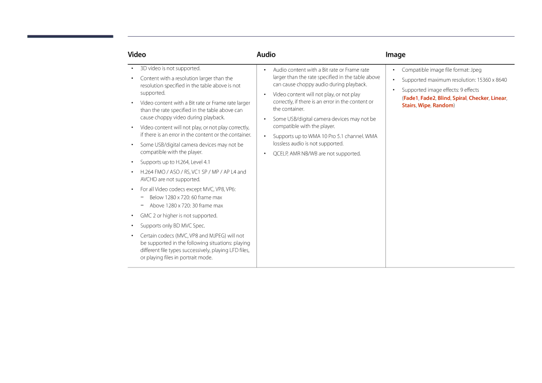 Samsung DM55D, DM48D, DM40D, DM32D user manual Video Audio, Image 