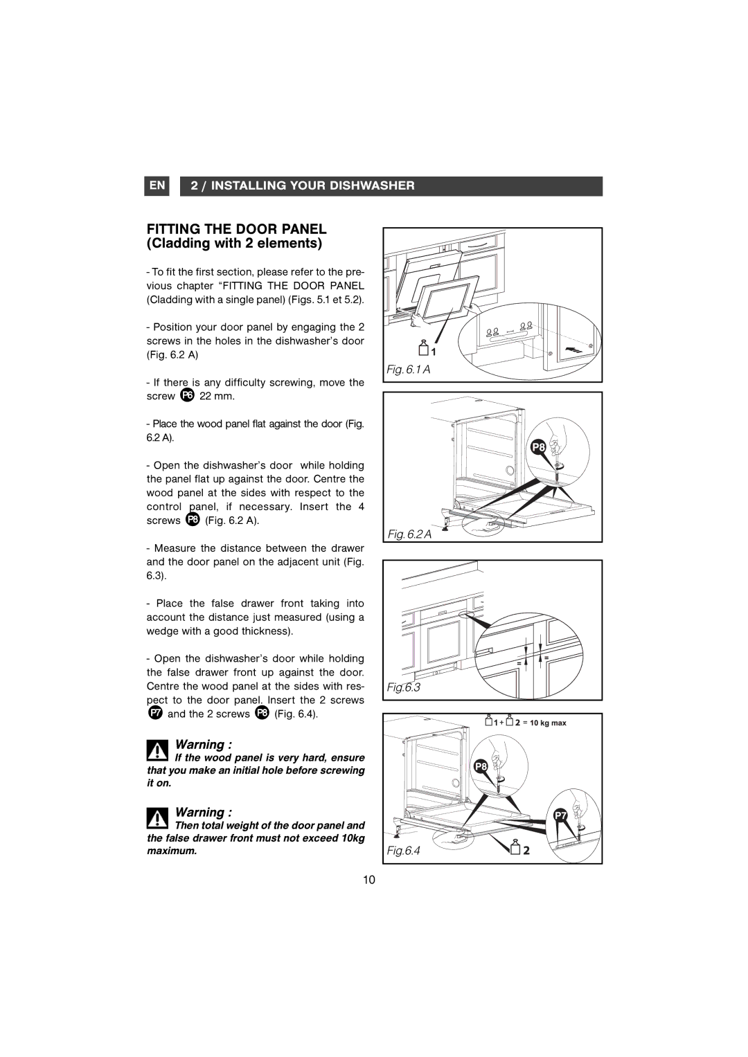 Samsung DMB58AHC/AND, DM-B58AHC/XET manual Fitting the Door Panel Cladding with 2 elements 