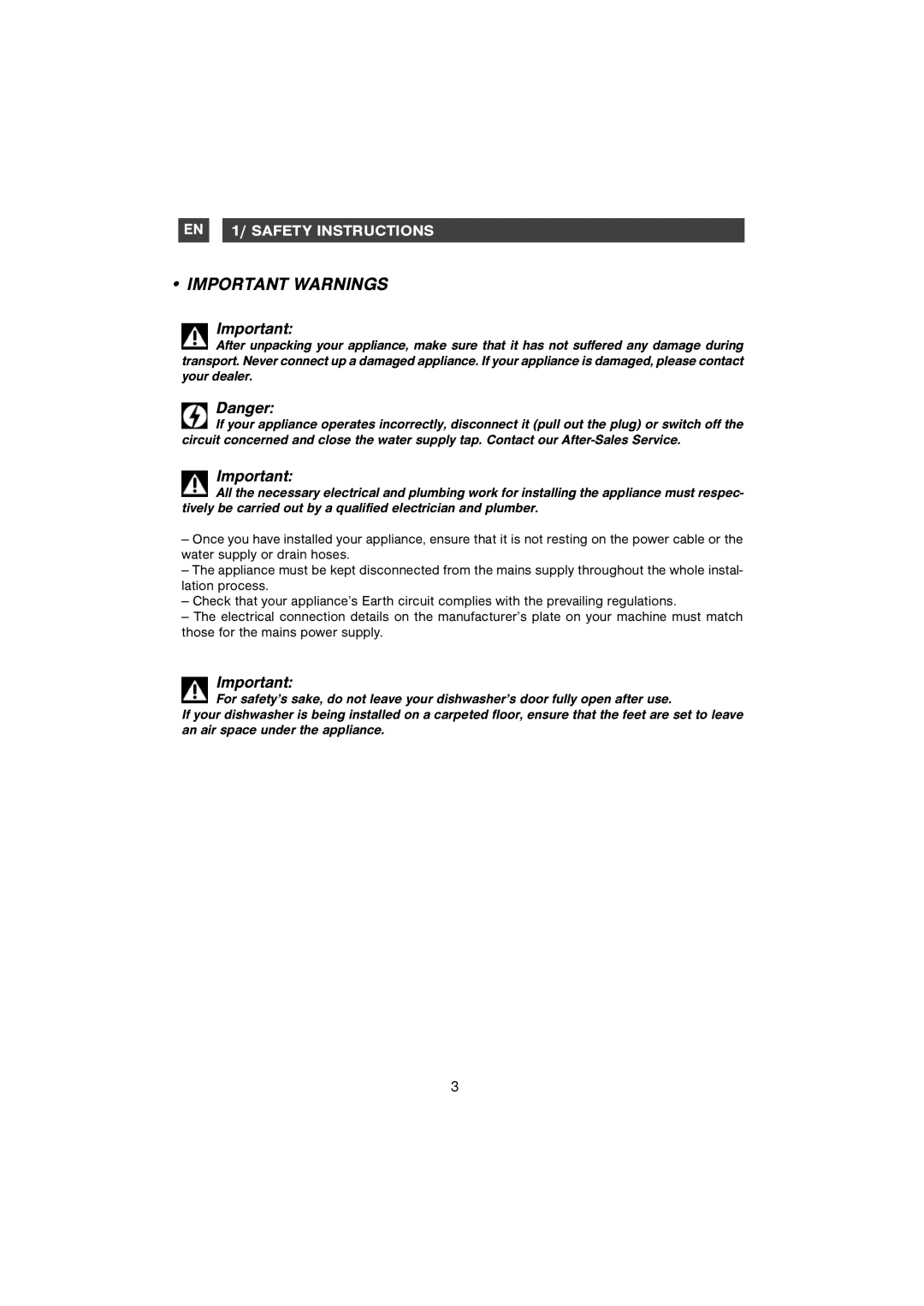 Samsung DM-B58AHC/XET, DMB58AHC/AND manual Important Warnings 