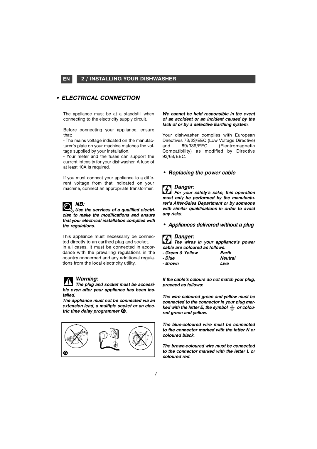 Samsung DM-B58AHC/XET, DMB58AHC/AND manual Electrical Connection, Before connecting your appliance, ensure that 