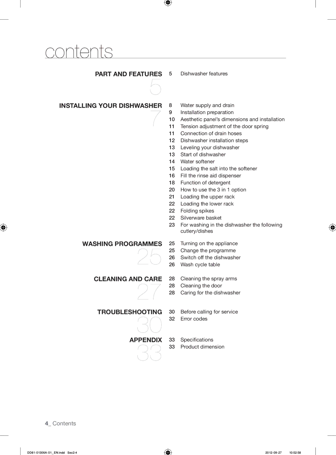 Samsung DMM770B/XEO manual Contents 